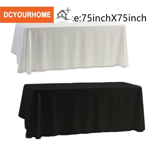 Classic Black & White Table Cover Cloth Banquet Wedding Birhtday Party 145x145CM (1pcs)