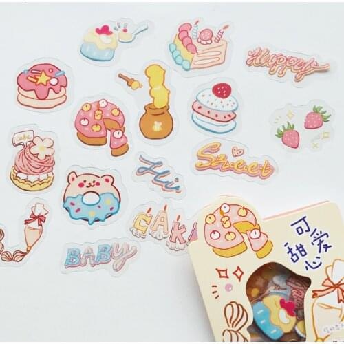 45 pcs stickers/Pack Sweet Birthday Cake Diary Notebook Decorative Stickers