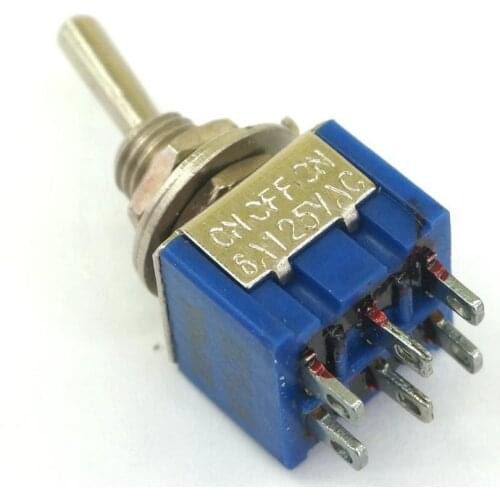 5PCS MTS-203 6A ON-OFF-ON 6 Pin Panel Mounted Toggle Rocker Switch 2 Position