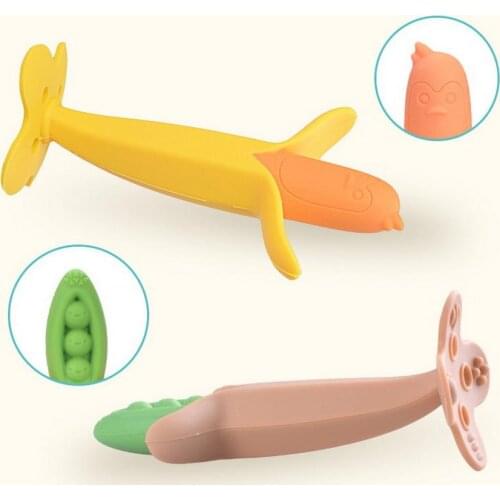500pcs Infant Baby Teether Toy Silicone Banana Corn Baby Teethers Toy SoothingTeething Pacifier Chew Infant Oral Tooth Brush
