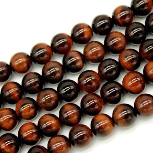 A+Factory Price Natural Stone Red Tiger Eye Agat Round Loose Beads 16" Strand 4 6 8 10 12 MM Pick Size For Jewelry
