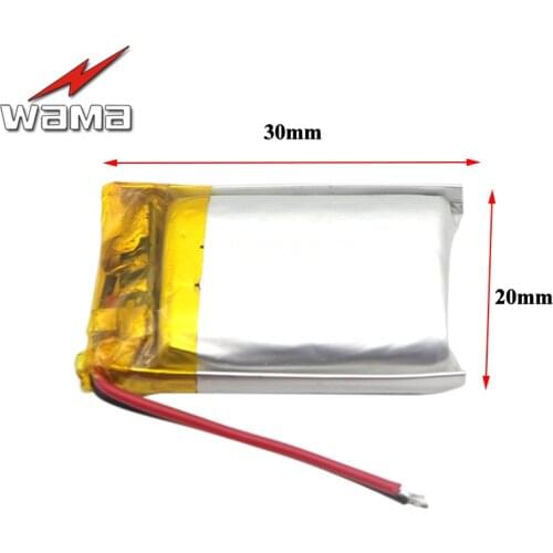 Wama 902030 500mAh Li-Polymer 3.7V Rechargeable Batteries PCB Charging Protectd for Car CVR Smart Watch Wrist Band Lithium