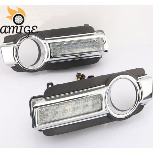 DNO Car LED Daytime Running Lights For Mitsubishi Pajero Montero V93 2015 2016 2017 2018 DRL Yellow Signal Daylights Foglamp
