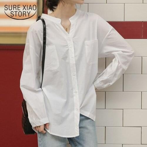 Korean Style Plus Size Loose Long Sleeve Shirts Womens Shirt Chiffon Blouse Female Office Lady Tops Clothes Blusas 10065