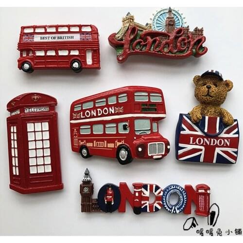 British Bus London Bridge Telephone Booth Resin Fridge Magnet