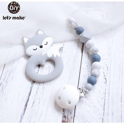 Lets Make 1pc Silicone Pacifier Chain 5 Styles Cartoon Animal Silicone Holder For Nipples Stylish Nipple Chain Baby Teether
