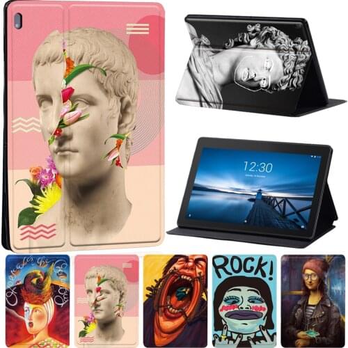 Cover Case for Lenovo Tab (E10/M10)10.1"/Lenovo Smart Tab M10 FHD Plus - Shockproof Funny Painting Series Folding Tablet Case