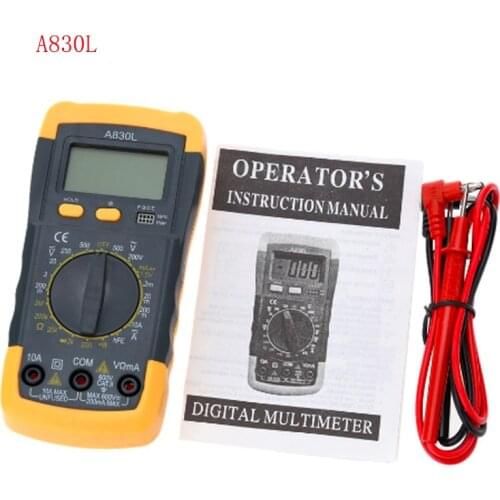 A830L Digital LCD Multimeter Voltmeter Ammeter AC DC OHM Volt Current Tester black/blue