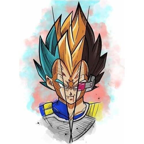 Dawasaru Vegeta Cartoon Anime Car Sticker Wrap Polyethylene JDM Oem Sunscreen Waterproof Car Door Protector 13cm X 9cm