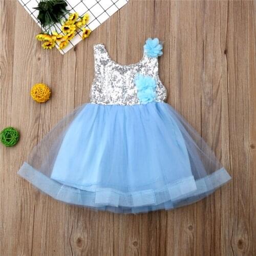 Emmababy Party Princess Gown Sequin Lace Patchwork 3D Flowers Sleeveless Costume Clothing Dress New 2-7Y Toddler Kids Girl Dress