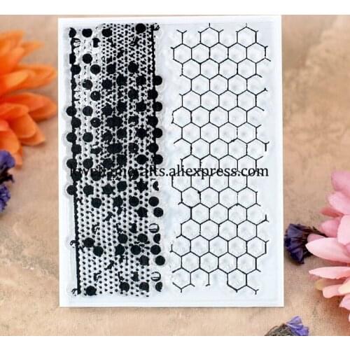 Dots and Honeycomb Background Scrapbook DIY photo cards rubber stamp clear stamp transparent stamp 7.5x10cm KW7102455