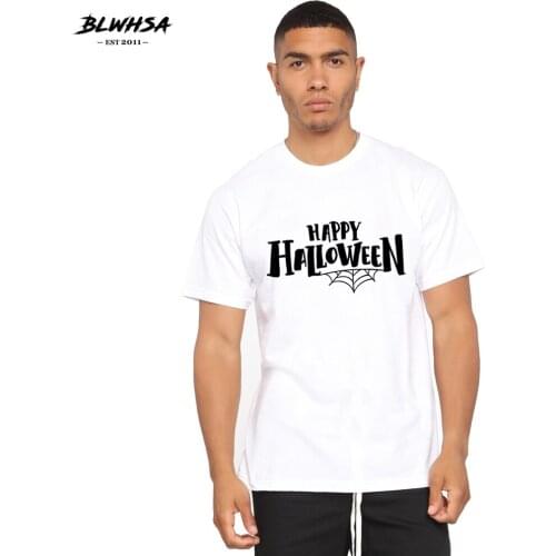 BLWHSH Halloween Printed T Shirt Men Summer Casual Short Sleeve Funny T-shirt Halloween Print Hip Hop Male Plus Tops Tees