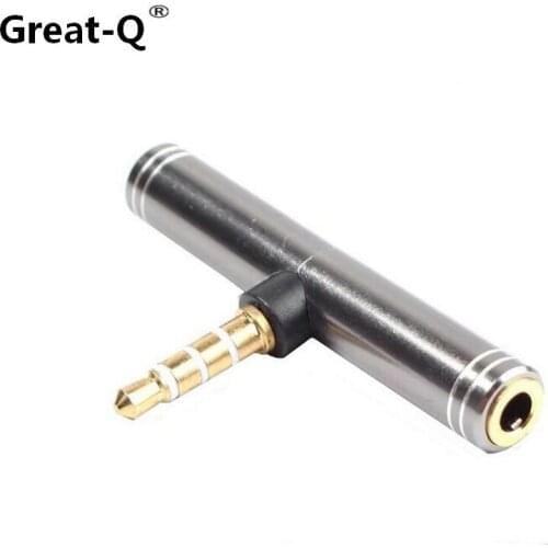 Great-Q 3.5mm Male to 2 Female Jack 4 pole Stereo Headphone Mic Audio Splitter Converter Adapter For Phone Laptop