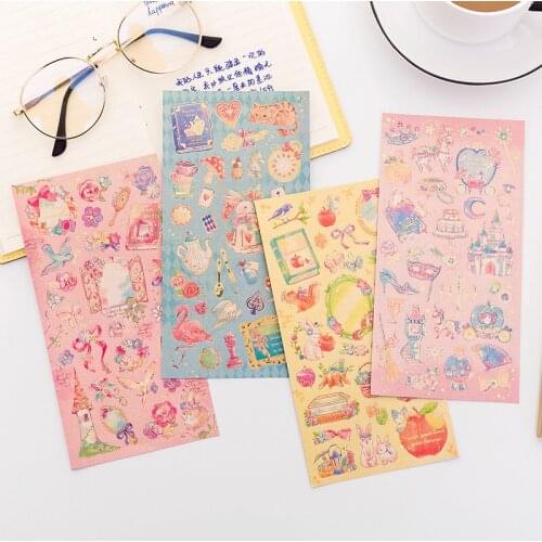 Kawaii Fairy Tale Snow White Cinderella Wish Sticker DIY Hand Account Notebook Photo Album Mobile Decoration Cute Stationery