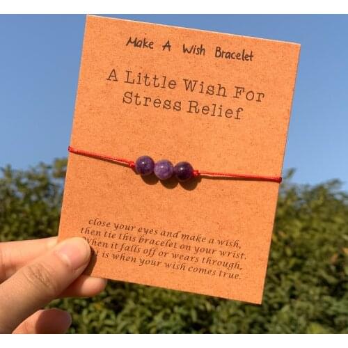 Healing Relieve Stress Crystal Bracelet Purple Crystal Healing Braclet Women Men Prevent Worries Crystal Jewelry Love Bracelet