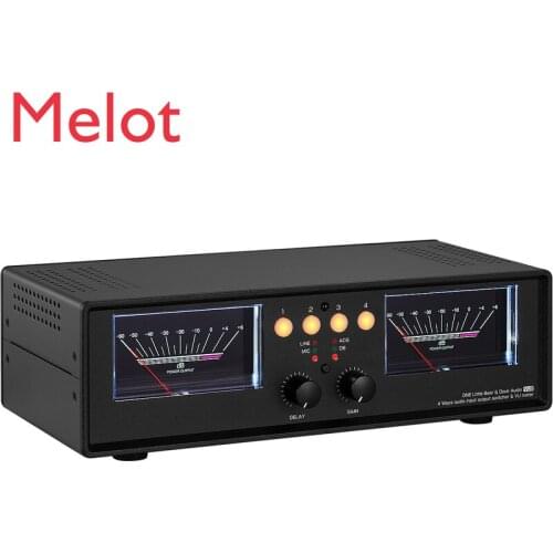 Music Simulation Vu Level Meter Dynamic DB Meter Four-Way Audio Switcher Distributor Microphone Pickup with Remote Control