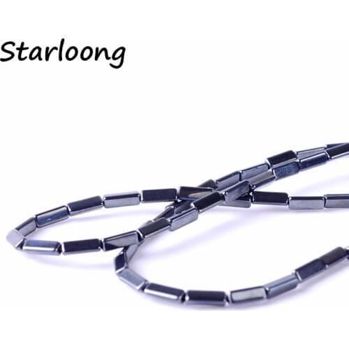 Natural Stone Bright Triangular Prisml Shape Loose Strand Spacer Black Hematite Beads for DIY Jewelry Necklace Bracelet Making