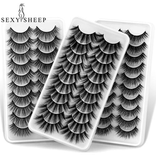 SEXYSHEEP 5-16 Pairs 3d Mink Lashes Bulk Faux Thick Long Wispy Natural Mink Lashes Pack Short Wholesales Natural False Eyelashes