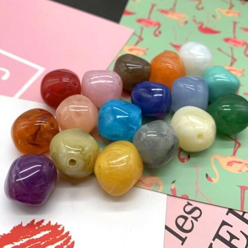 New 10 Pcs Irregular Round Acrylic Beads Spacer Loose Beads For Jewelry Making DIY Bracelet #Mixing