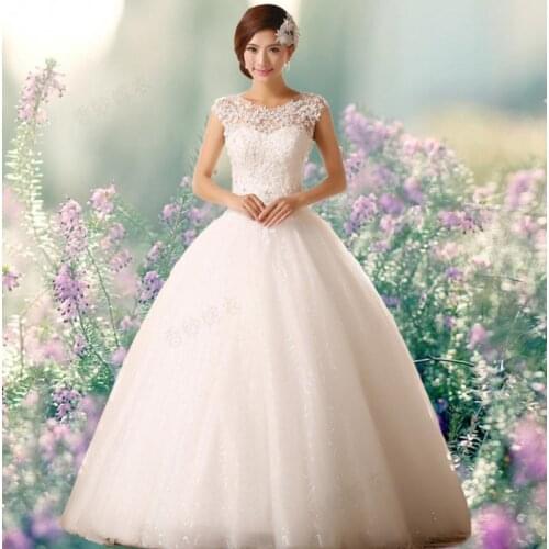 2016 new white ivory red Ball Gown lace sequined straps stylish and elegant wedding dress can be customized shipping