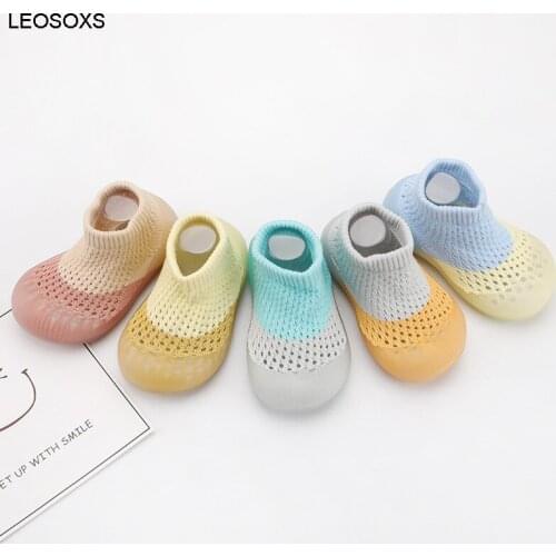 Summer New Large Mesh Breathable Knitting Socks Shoes Soft Sole Breathable Baby Walking Shoes Color Matching Casual Sandals