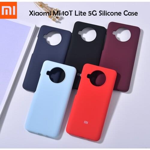 Original Xiaomi 10T Lite Liquid Silicone Phone Case Smooth Anti-finerprint Skin Cover For Mi 10t lite Full Protect Housing Shell