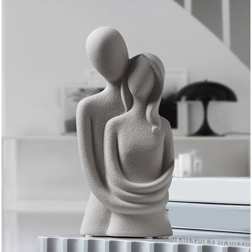 Couple Figurine Hugging Beloved Statue Ornament Home Office Shelf Decoration