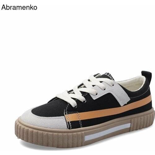 Canvas Shoes Vulcanized Sneakers Solid Shoes Sneakers Ladies Lace-up Casual Shoes Breathable stripe Canvas Shoes size 35-40