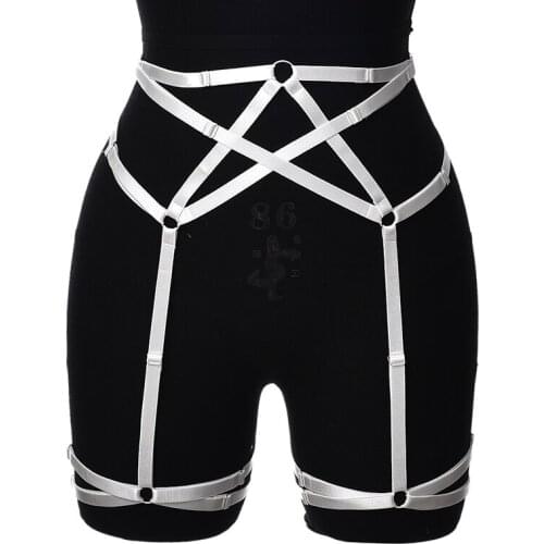 Cosplay Leg Garter Belt Rave Punk Elastic Strappy Body Harness Women Suspender Adjustable High Waist Harness Garter
