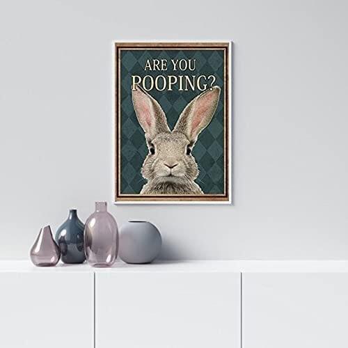 Are You Pooping Poster Rabbit Poster Funny Rabbit Decor Bunny Poster Bathroom Decor Bathroom Nursery Decor Lover Gift Metal Sign