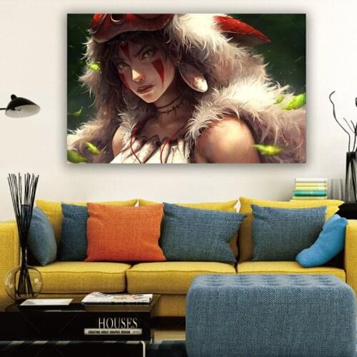 Princess Mononoke Forest Hayao Miyazaki Anime Posters and Prints Art Canvas Paintings Wall Decor Home Pictures Living Room Bedro