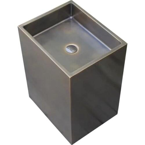 Inter-Platform Basin Public Bathroom Independent Wash Basin Metal Copper Art Pedestal Basin Integrated Floor Small Apartment