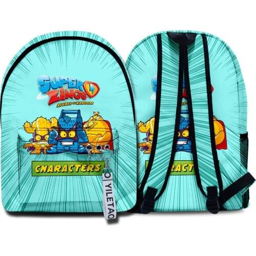Super Zings Backpack Cartoon Game Superzings Toddler Kids Bag Waterproof Plecak Daily Children Mochila