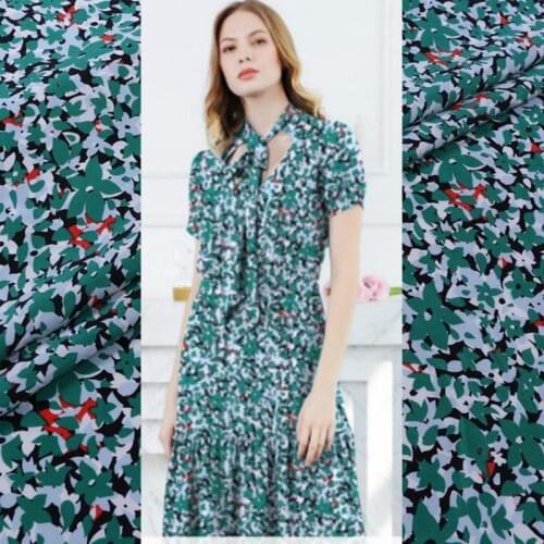 Mulberry Silk Crepe De Chine Fabric Digital Printing Garment Fabric Summer Dresses Clothing Sewing Material Fabrics Per Meter