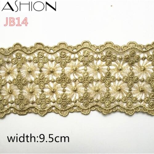 Width 95mm venise gold Lace trim Fabric Sewing Accessories DIY Wedding Lace JB14