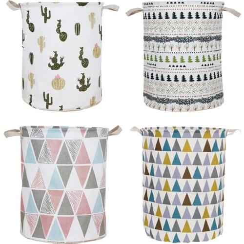 4Pcs Large Capacity Clothing Laundry Basket Bag Folding Laundry Basket Clothes Storage Bag Children Toy Storage Bucket