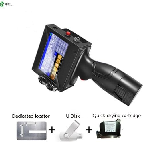 LED touch screen handheld inkjet printer intelligent USB production date food packaging code machine