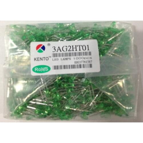 LED light emitting diode 3mm green transparent green F3 clear green general bright 3mm green transparent short foot