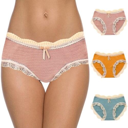 Sexy Women Hot Sale High Quality Womens Lace Soft Comfortable Underwear Mid-Rise Briefs Breathable Panties For Dropshipping