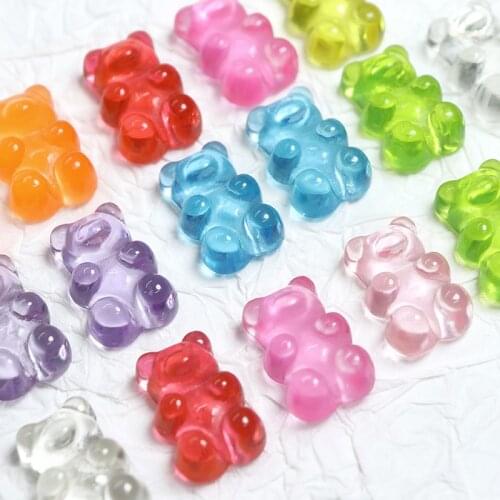 18Pcs 3D Cute Bear Nail Art Decorations Kawaii Small Bear Rhinestone Design For Manicure Japan Korean Nails Accessories RK140135
