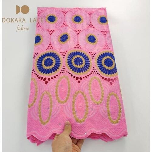 High Quality Elegant Nigerian Wedding Lace Fabric With Basin Riche Fabric Senegal Embroidered Bazin Cotton Lace Ankara Material