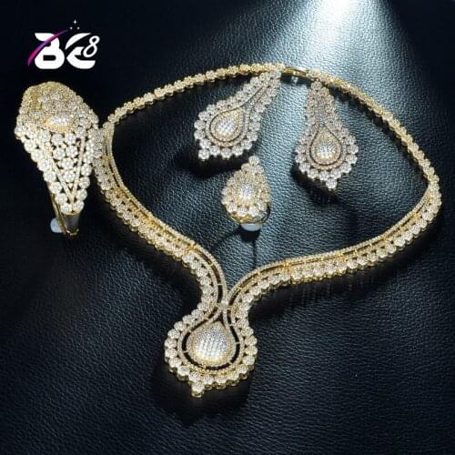 Be 8 Luxury Wedding Fashion African Beads Jewelry Set Nigerian Woman Wedding Bridal AAA CZ Jewelry Set Dress Accessories S230