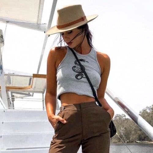 Snake Pattern Sexy Women Bralette Crop Top Sleeveless Fashion 2020 Hot Summer Skinny Slim Party Tank Tops Activewear