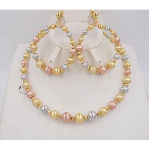 New Vintage Jewelry Sets African Bead Beads Statement Necklace Earrings Bracelet Ring Women Wedding Party Accessories