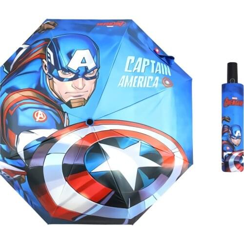 Disney Captain America Auto Open Close Umbrella Folding Parasol Children Umbrella Portable Windproof Travel Umbrella