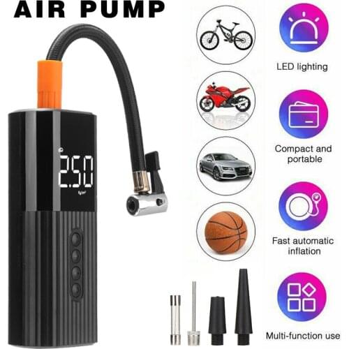 1set Car Mini Electric Air Pump Auto Tire Compressed Air Bicycle Compressor 100PSI For Mptprcycle Toy Ball Tool