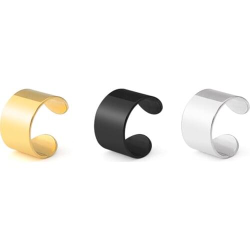 1Pcs Fashion Titanium Steel Without Ear Pierced Ear Clip U Plane Spring Earrings Stainless Steel Double Ear Clip Earrings