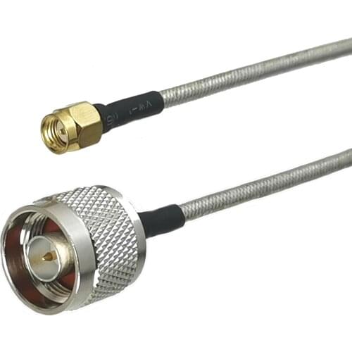 1Pcs RG402 0.141" N Male Plug to RP-SMA Male Jack Connector RF Coaxial Jumper Pigtail Sliver Semi Flexible Cable 6inch~10M