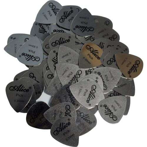 Lots of 100pcs Alice 0.3mm Stainless Steel Guitar Picks Plectrums
