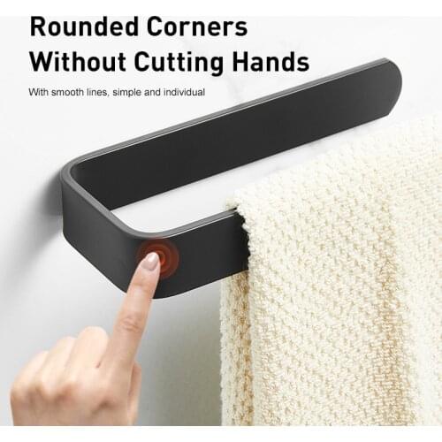Acrylic Toilet Paper Holder Tissue Rack Wall Mounted Bathroom Kitchen Roll Holder Paper Tissue Rack Hook Modern Black Hanger